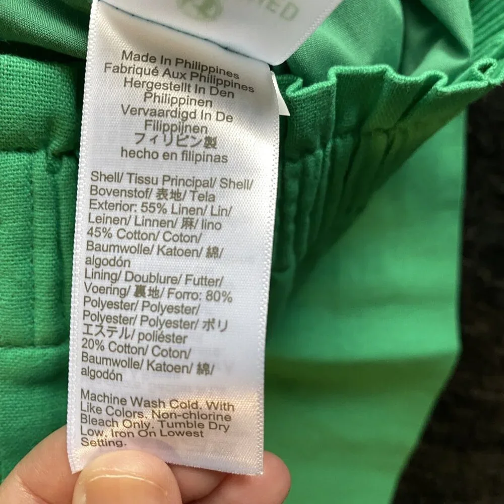 J. Crew Paper Bag Skirt Green size 2 new  w/tags